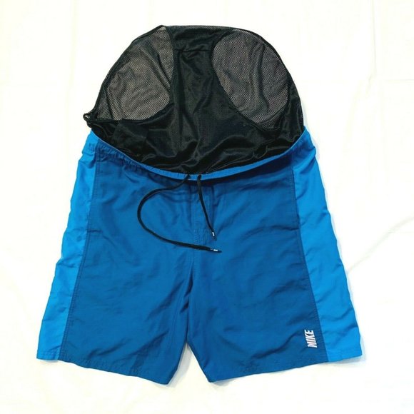 Vintage Nike Spell Out Mesh Lined‎ Swim Trunks L - Picture 6 of 12